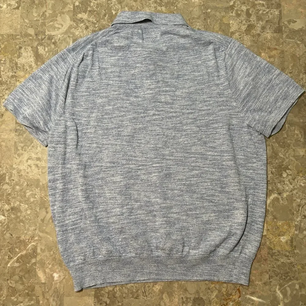 J Crew Sweater Polo Shirt Mens 2XL Blue Cotton Blend Short Sleeve BZ522 - Picture 6 of 9